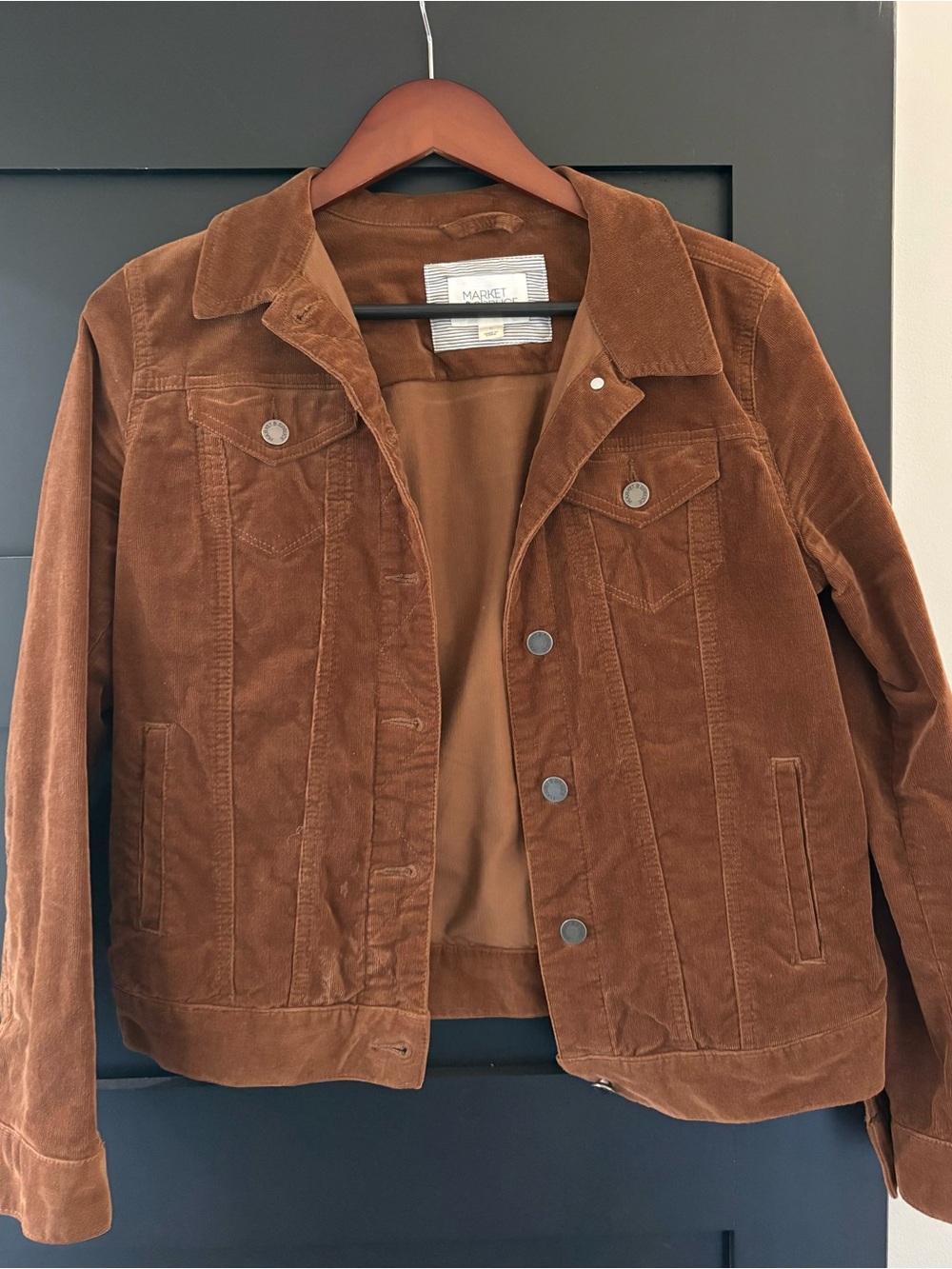 Market & Spruce Brown Corduroy Trucker Jacket Size Small